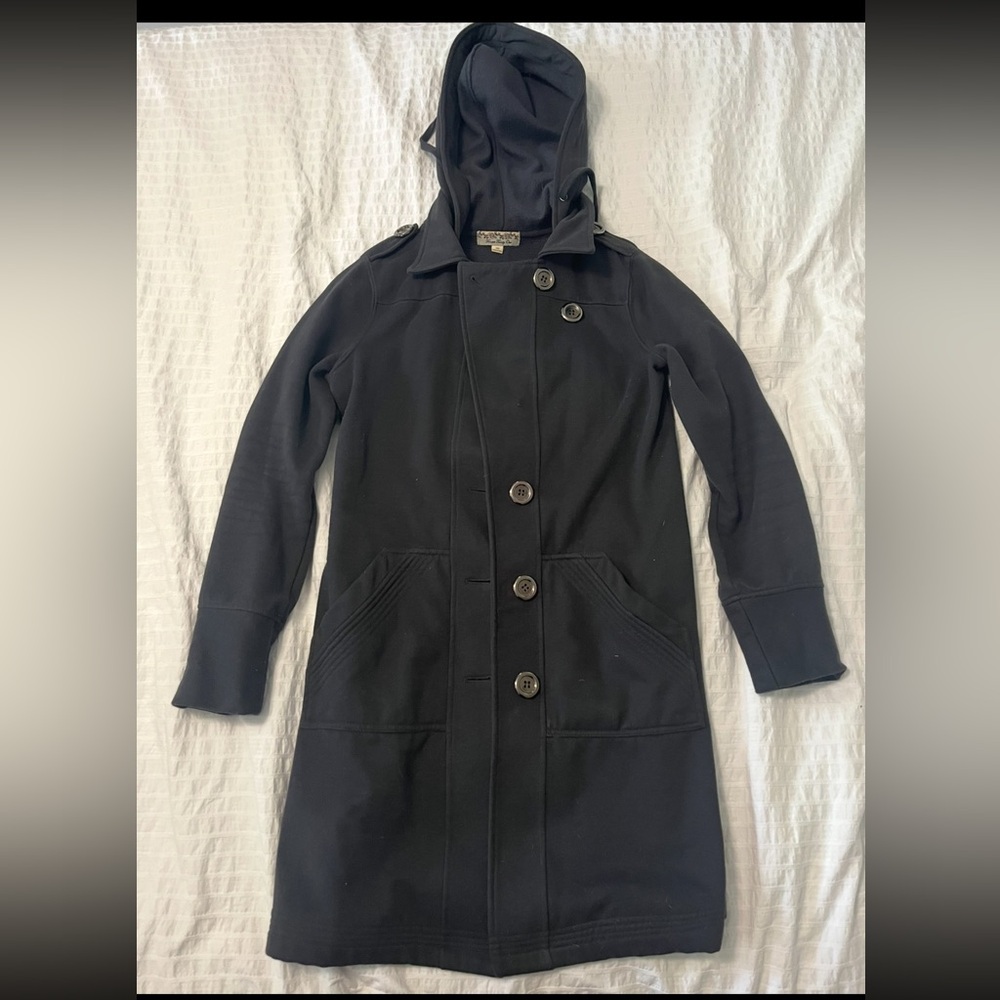 Forever 21 Black Hooded Trench Coat